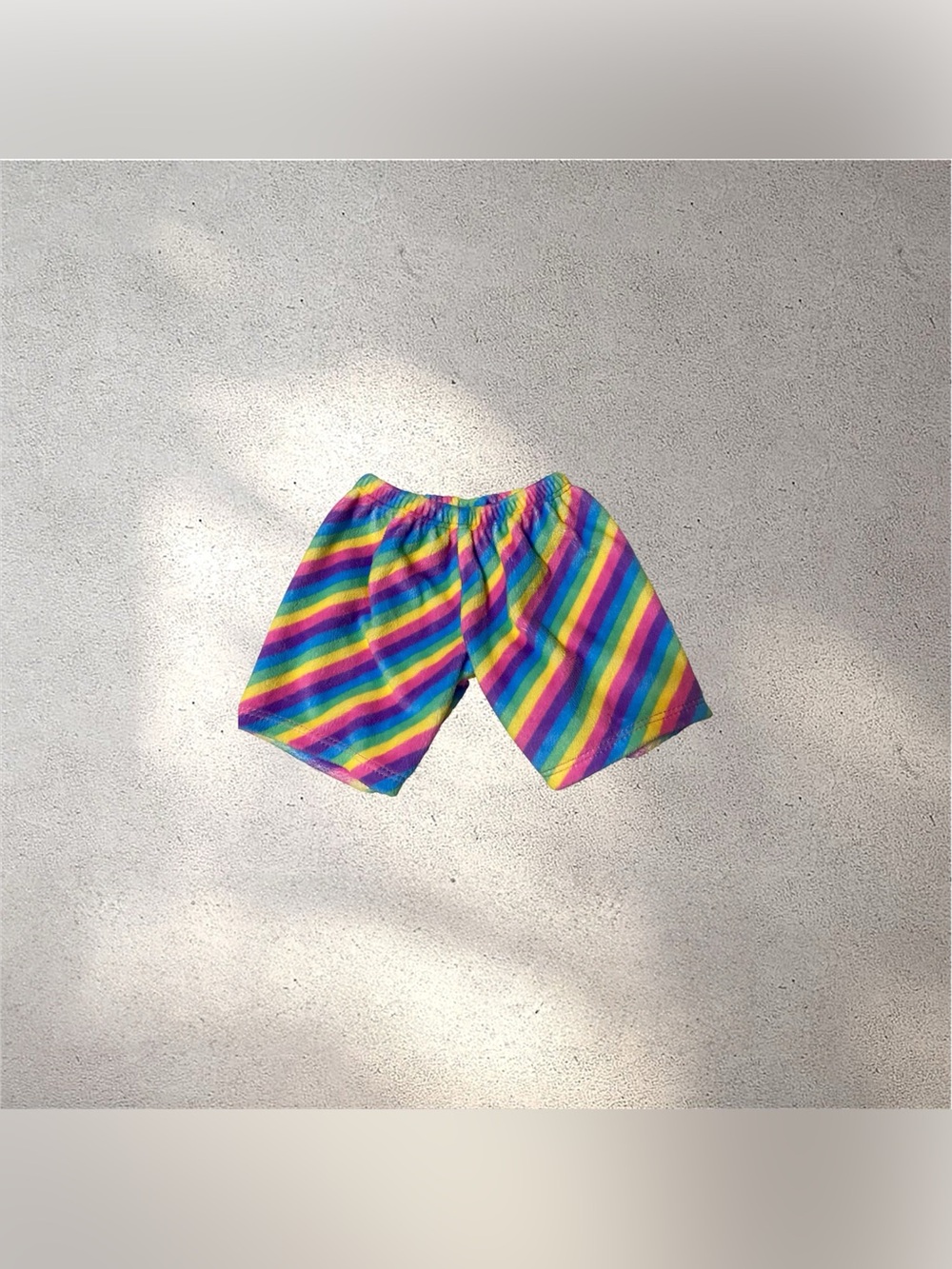 Build a Bear Striped Rainbow Colorful Shorts Pants Tail Hole Pull-on